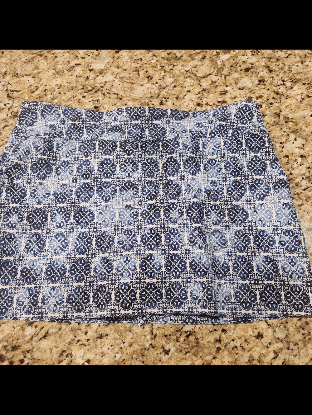 Courtenay Navy and Light Blue Patterned Skort